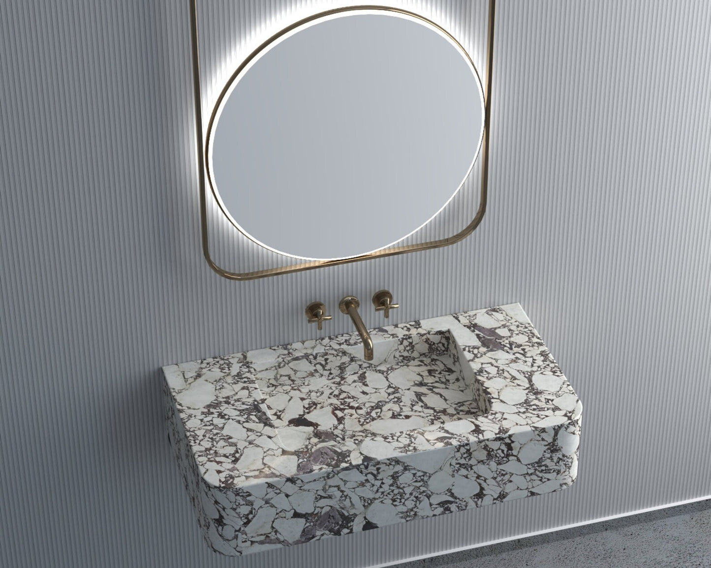 Rektangulär Marmor Handfat